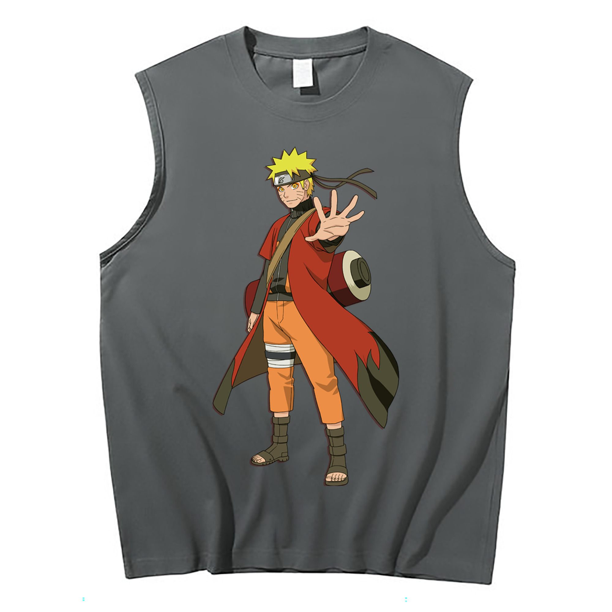 （画像用） NARUTO -ナルト- うずまき ナルト Uzumaki Naruto コットン100％タンクトップ（フロントプリント）
